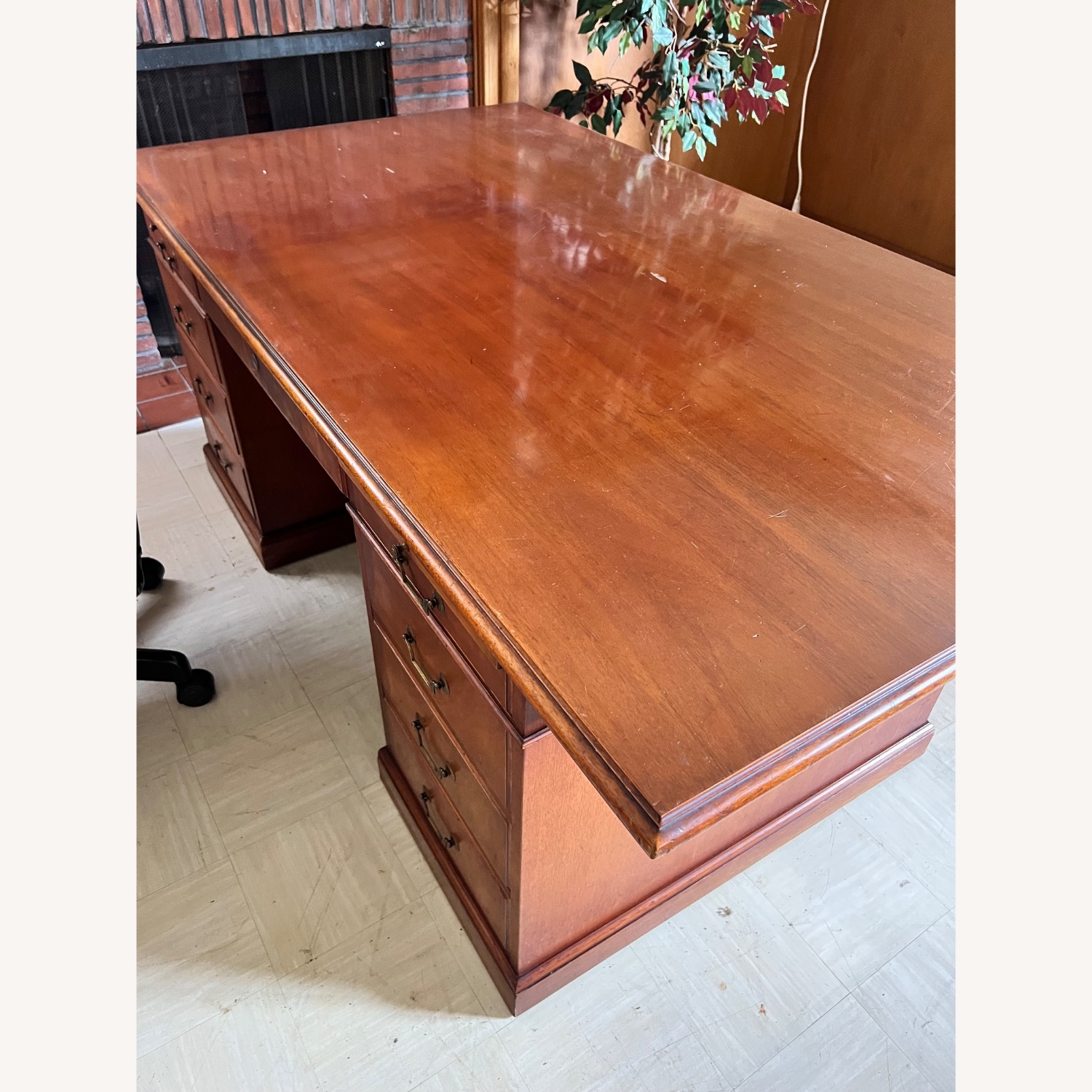 Vintage/Antique Brown Wood Desk - image-8
