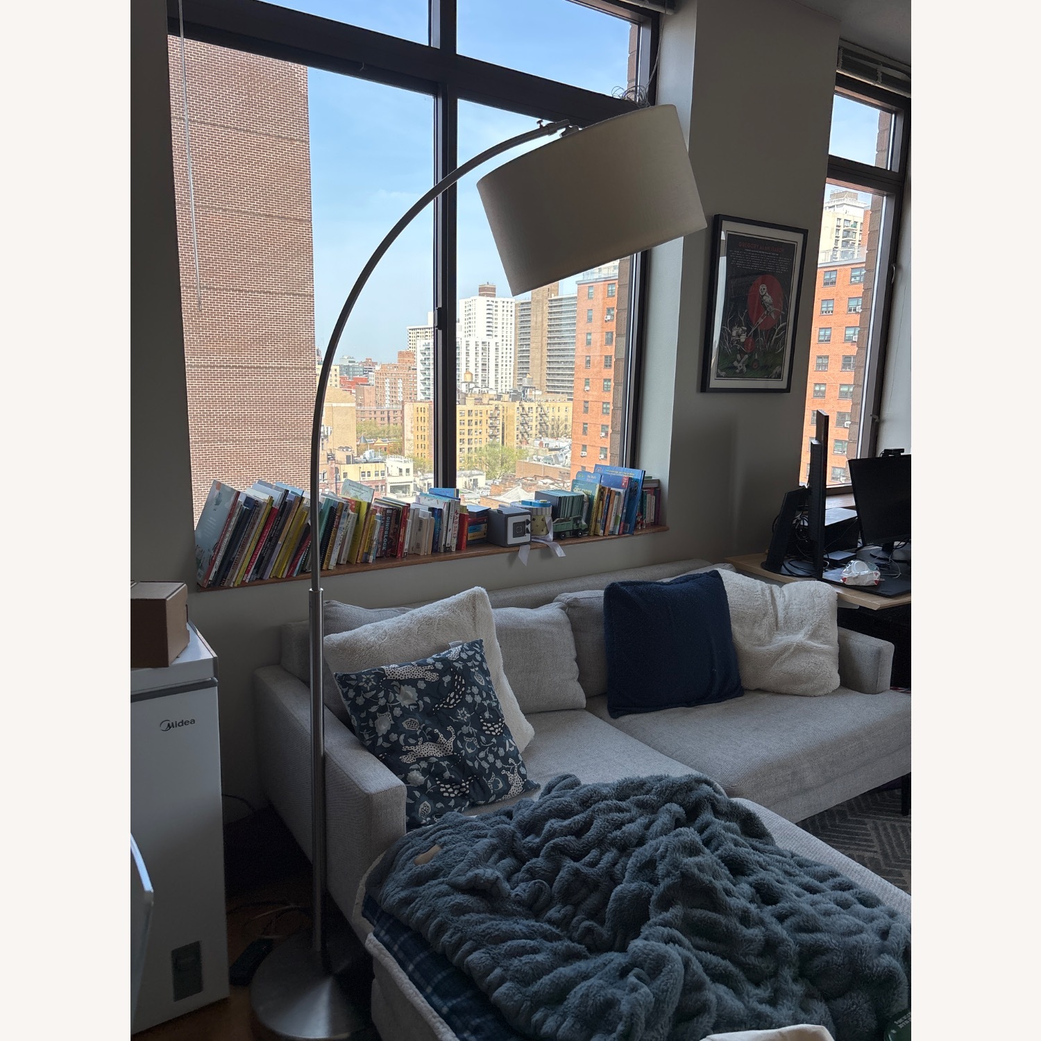 CB2 Big Dipper Arc Brushed-Nickel Floor Lamp - image-1