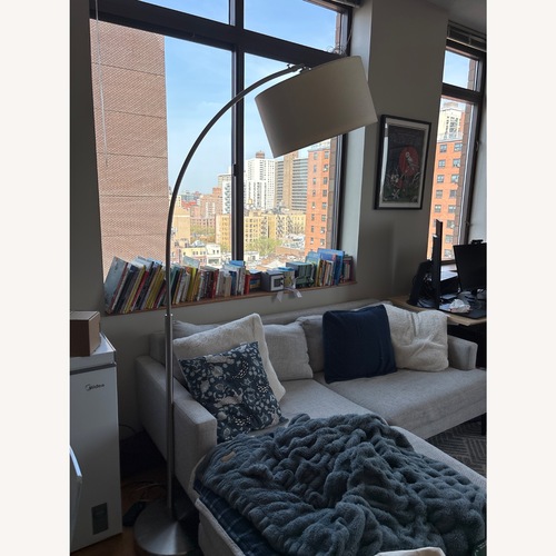 Used CB2 Big Dipper Arc Brushed-Nickel Floor Lamp for sale on AptDeco