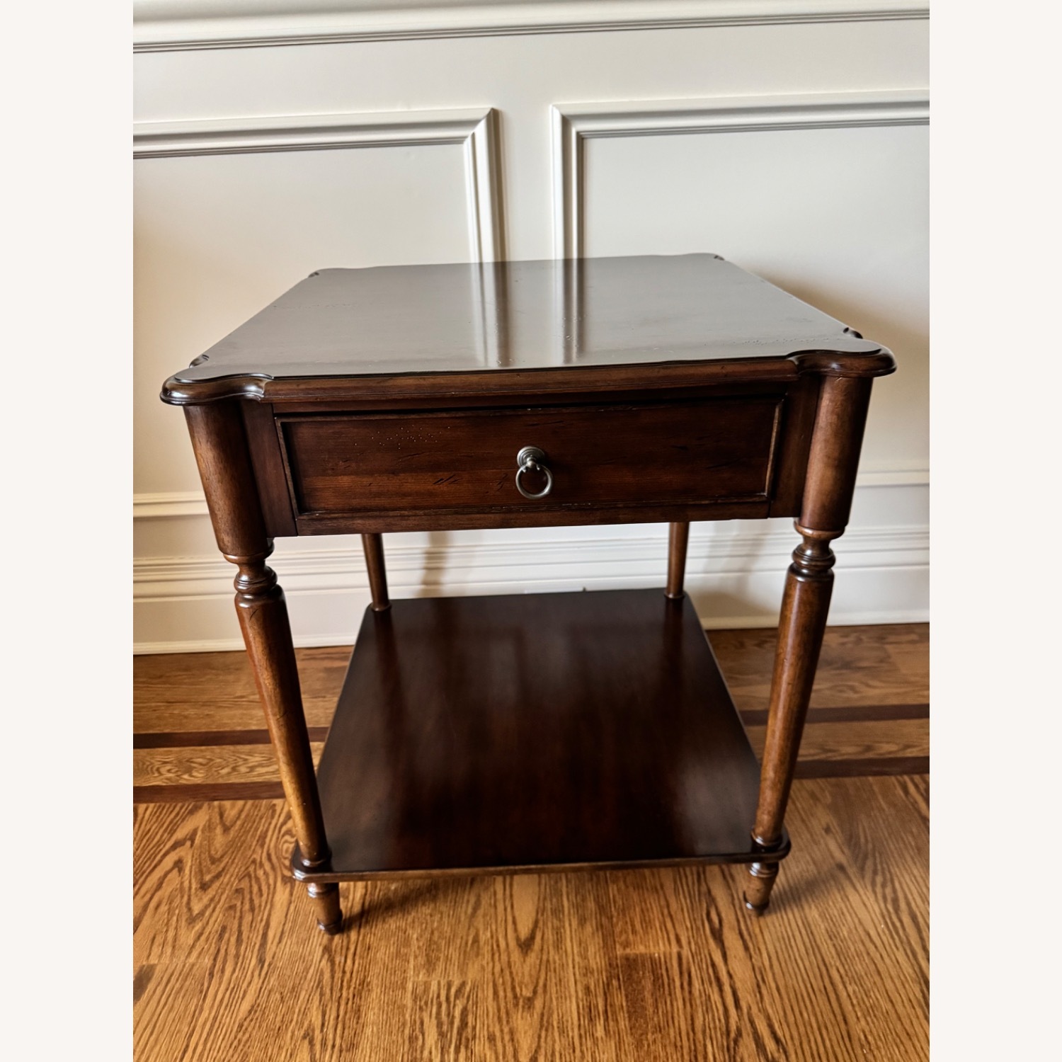 Dark Brown Wood Accent Table  - image-1