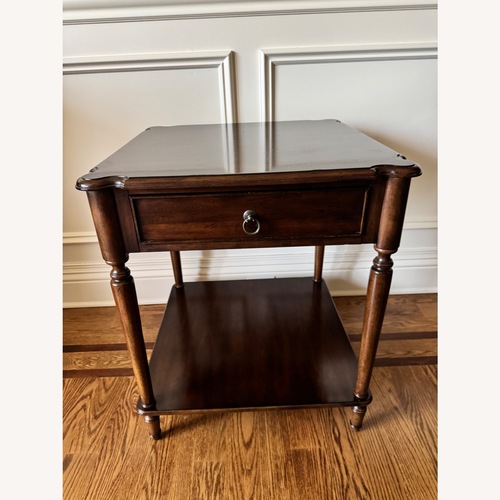 Used Dark Brown Wood Accent Table  for sale on AptDeco