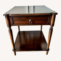 Dark Brown Wood Accent Table 