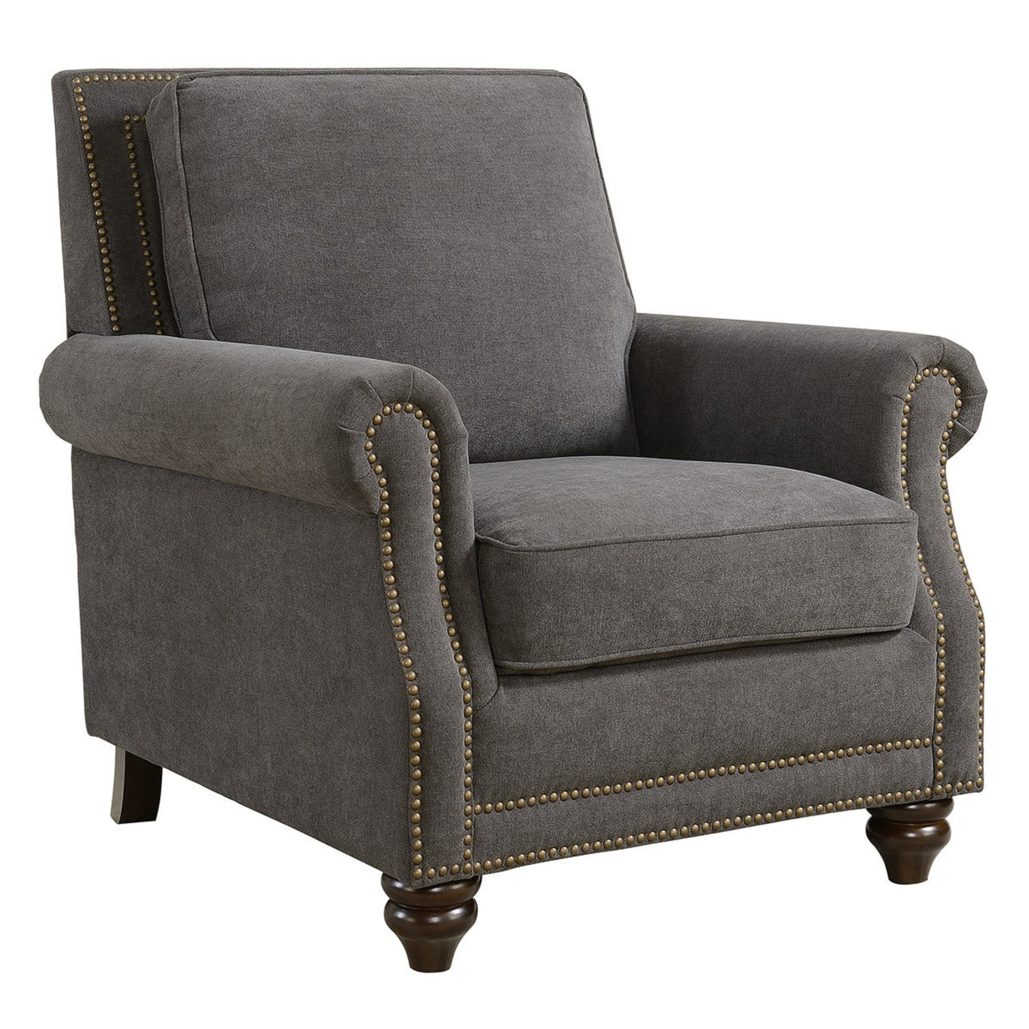 Dark Gray Fabric Armchair - image-5