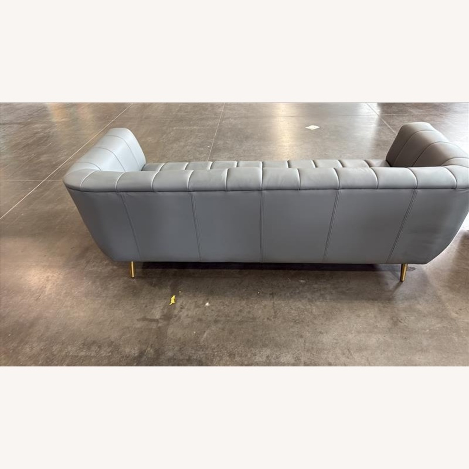 Blue Faux Leather 3+ Seater Sofa - image-2