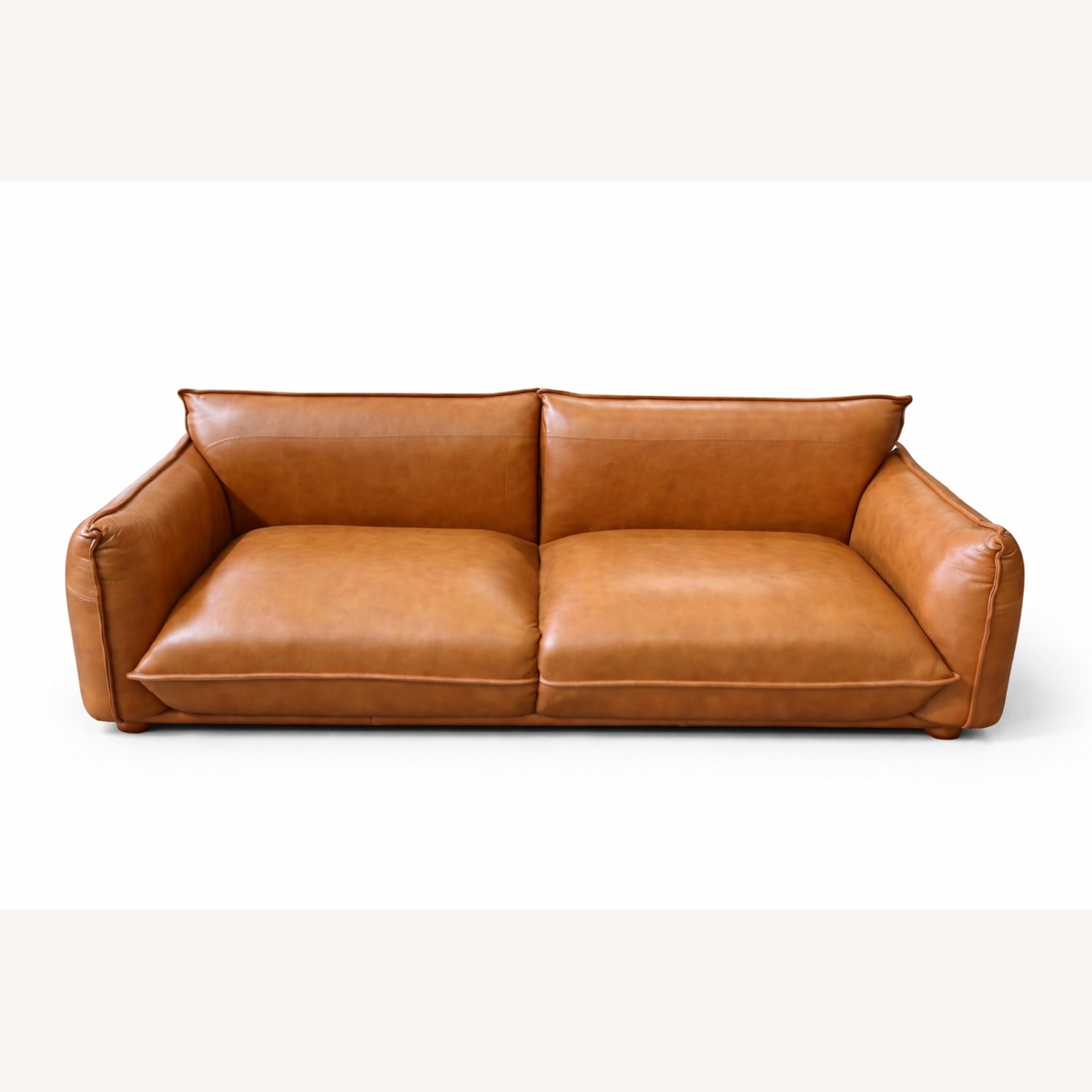 Dark Brown Leather 3+ Seater Sofa - image-5