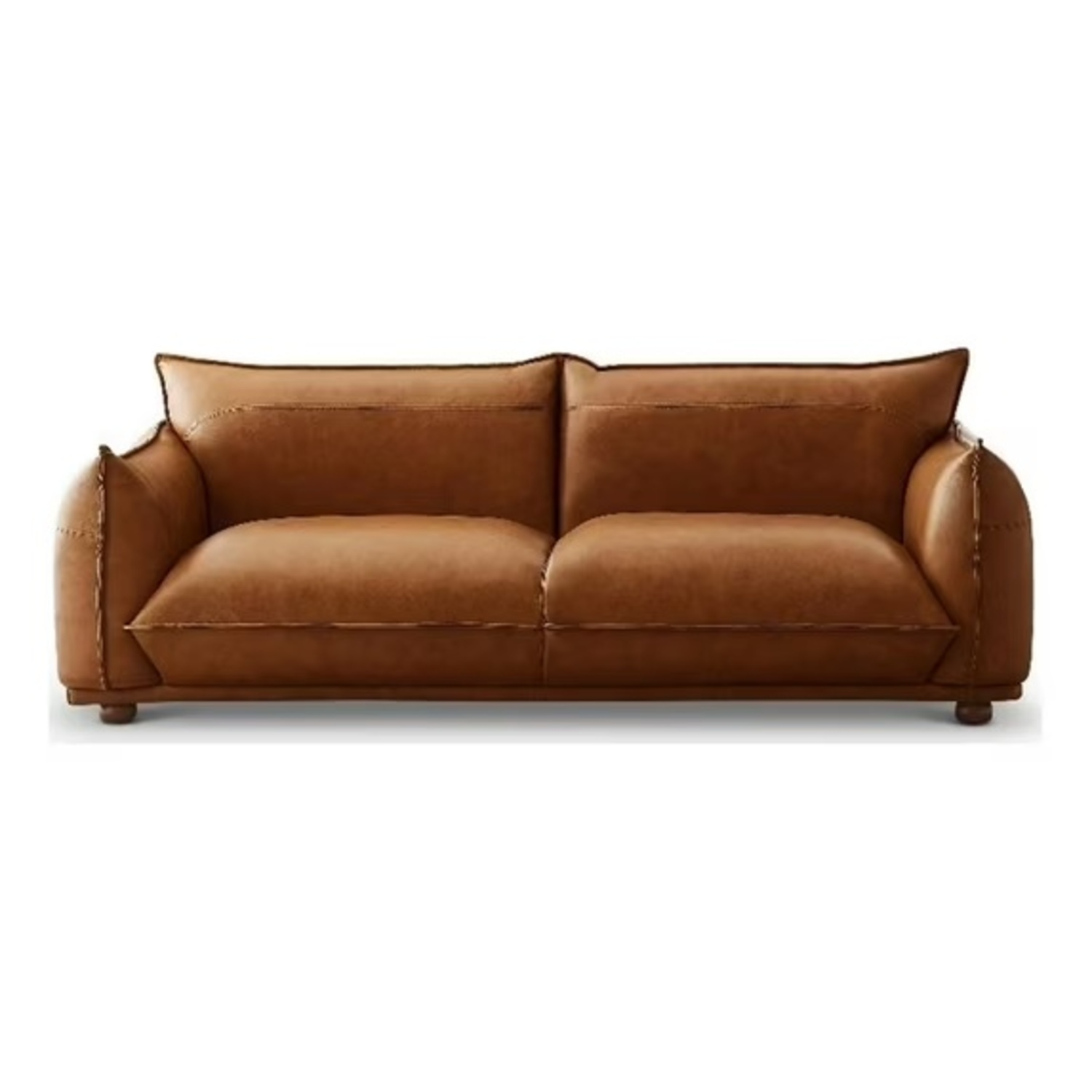 Dark Brown Leather 3+ Seater Sofa - image-6