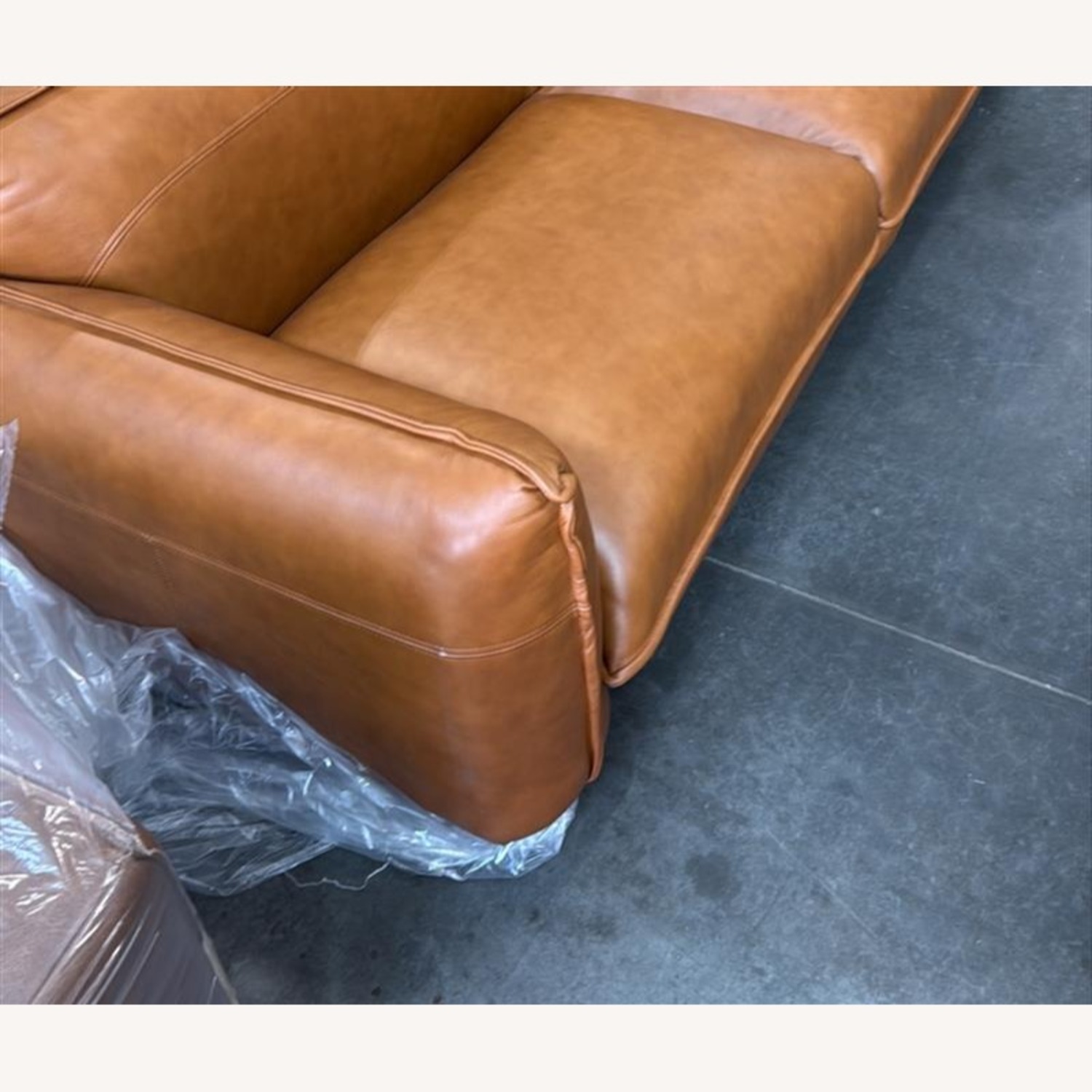 Dark Brown Leather 3+ Seater Sofa - image-4