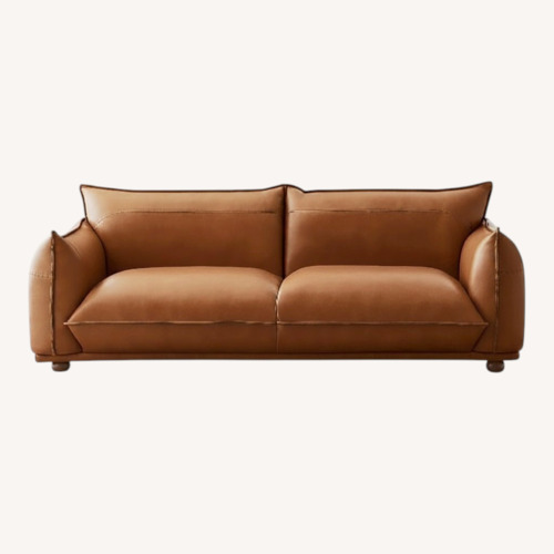 Used Dark Brown Leather 3+ Seater Sofa for sale on AptDeco