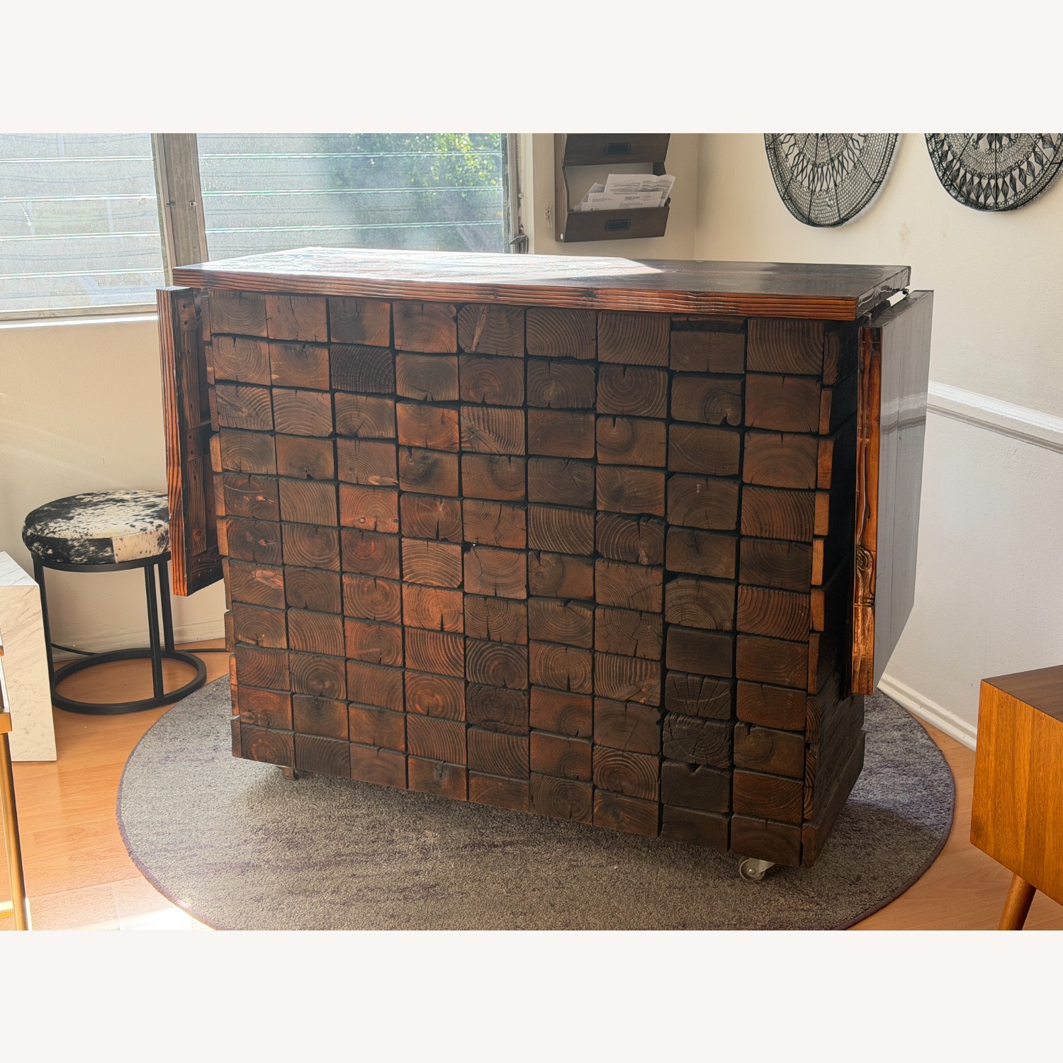 Dark Brown Wood Bar Cart - image-5