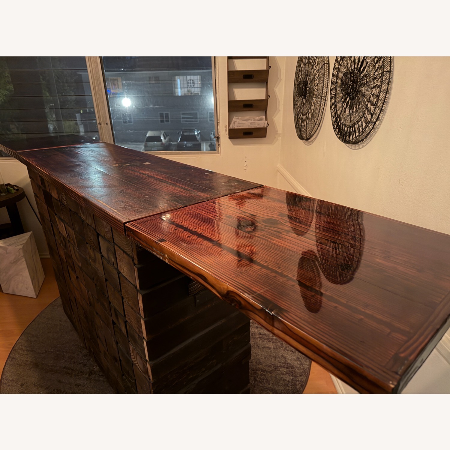 Dark Brown Wood Bar Cart - image-2