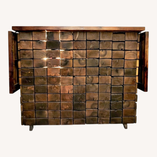 Used Dark Brown Wood Bar Cart for sale on AptDeco