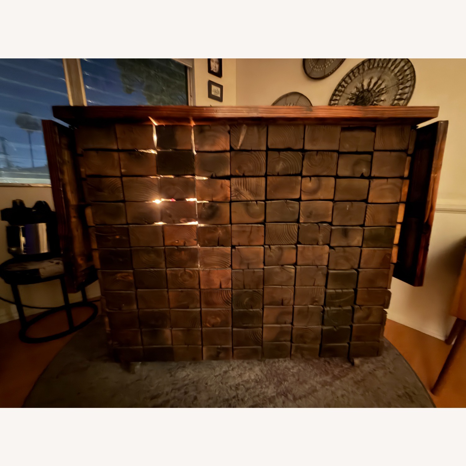 Dark Brown Wood Bar Cart - image-1