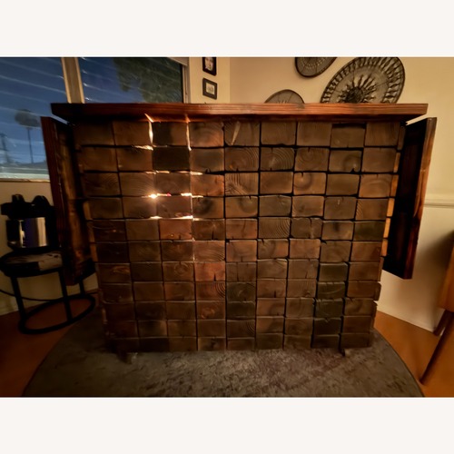 Used Dark Brown Wood Bar Cart for sale on AptDeco