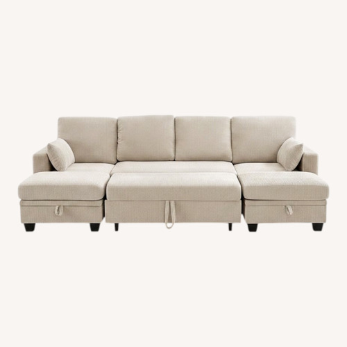 Used  Beige Modular Sectional with Pull‑Out Bed for sale on AptDeco