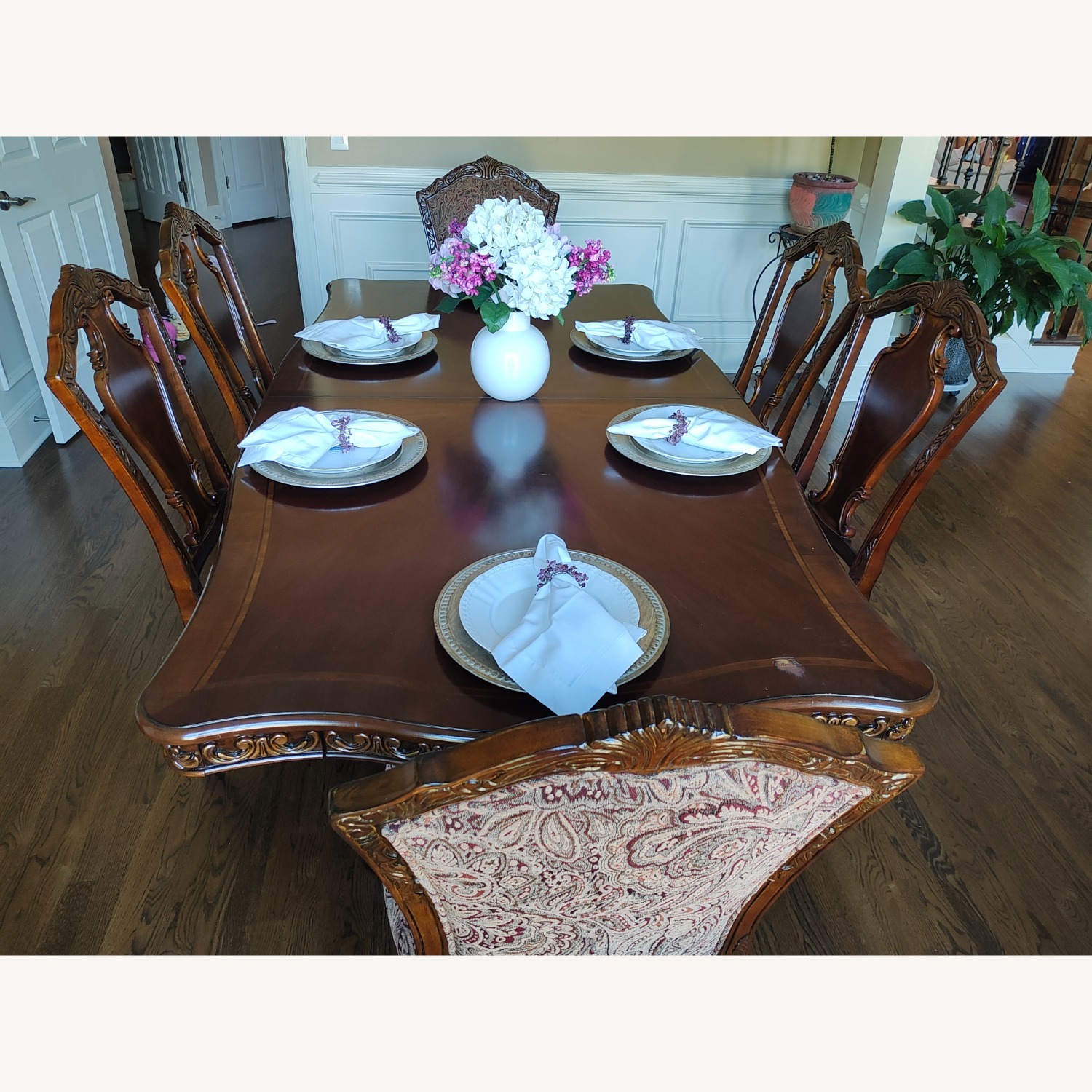 Rooms To Go Dark Brown Wood Dining Table - image-1