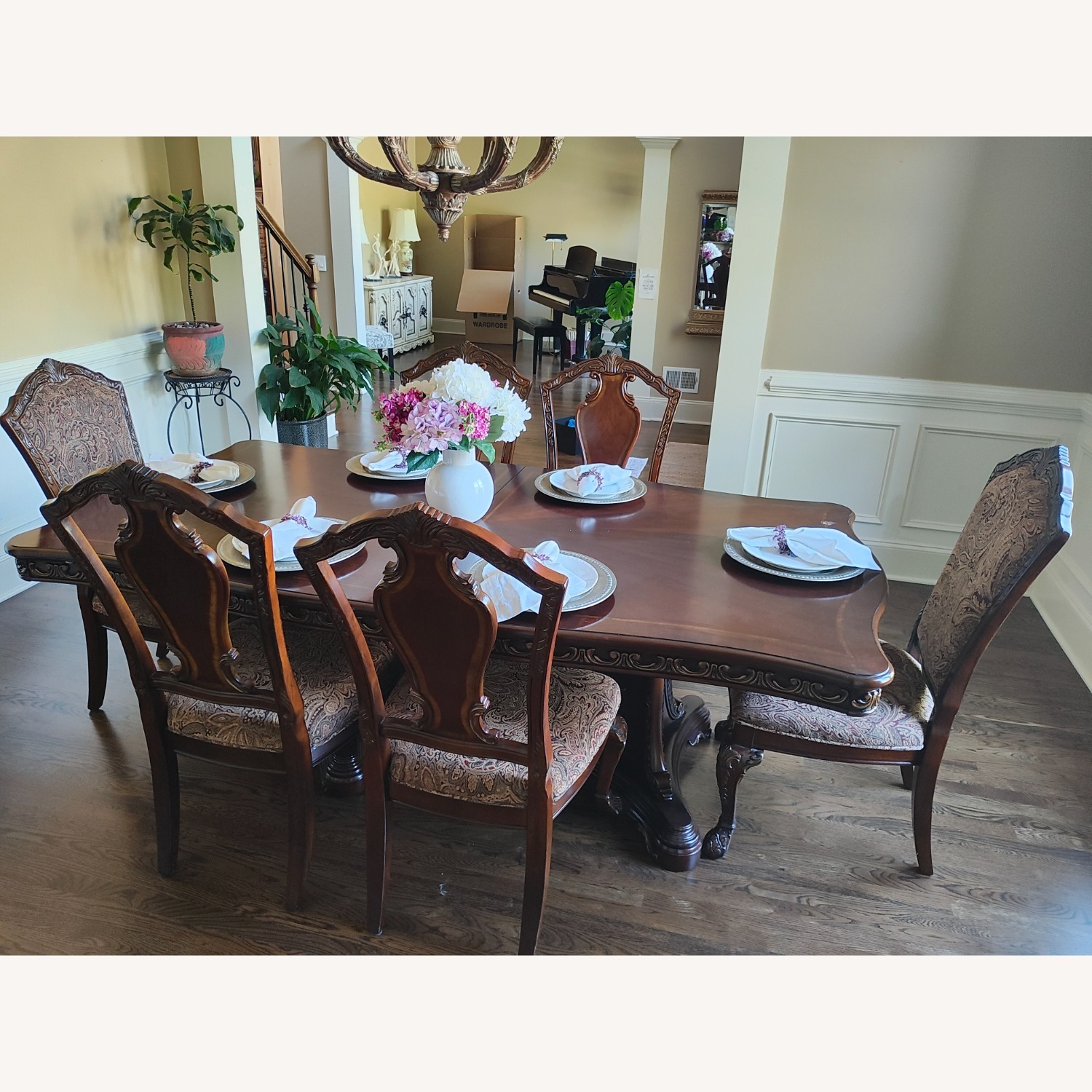 Rooms To Go Dark Brown Wood Dining Table - image-2