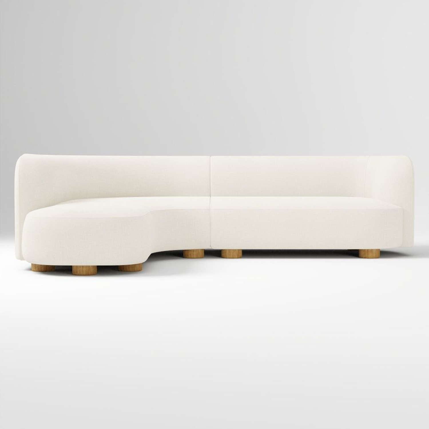 West Elm Laurent Curved Sectional Boucle - image-5