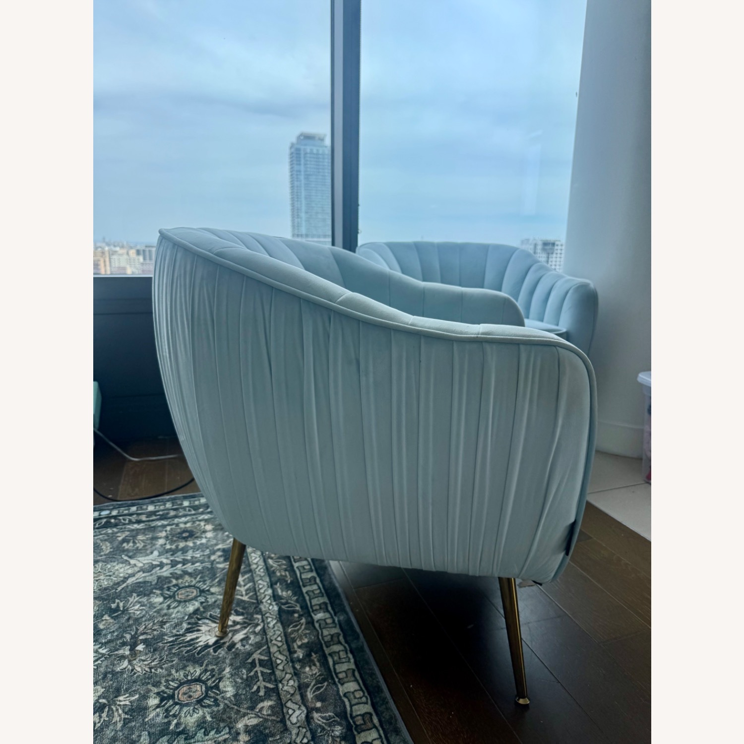 Blue Velvet Accent Chairs - image-2