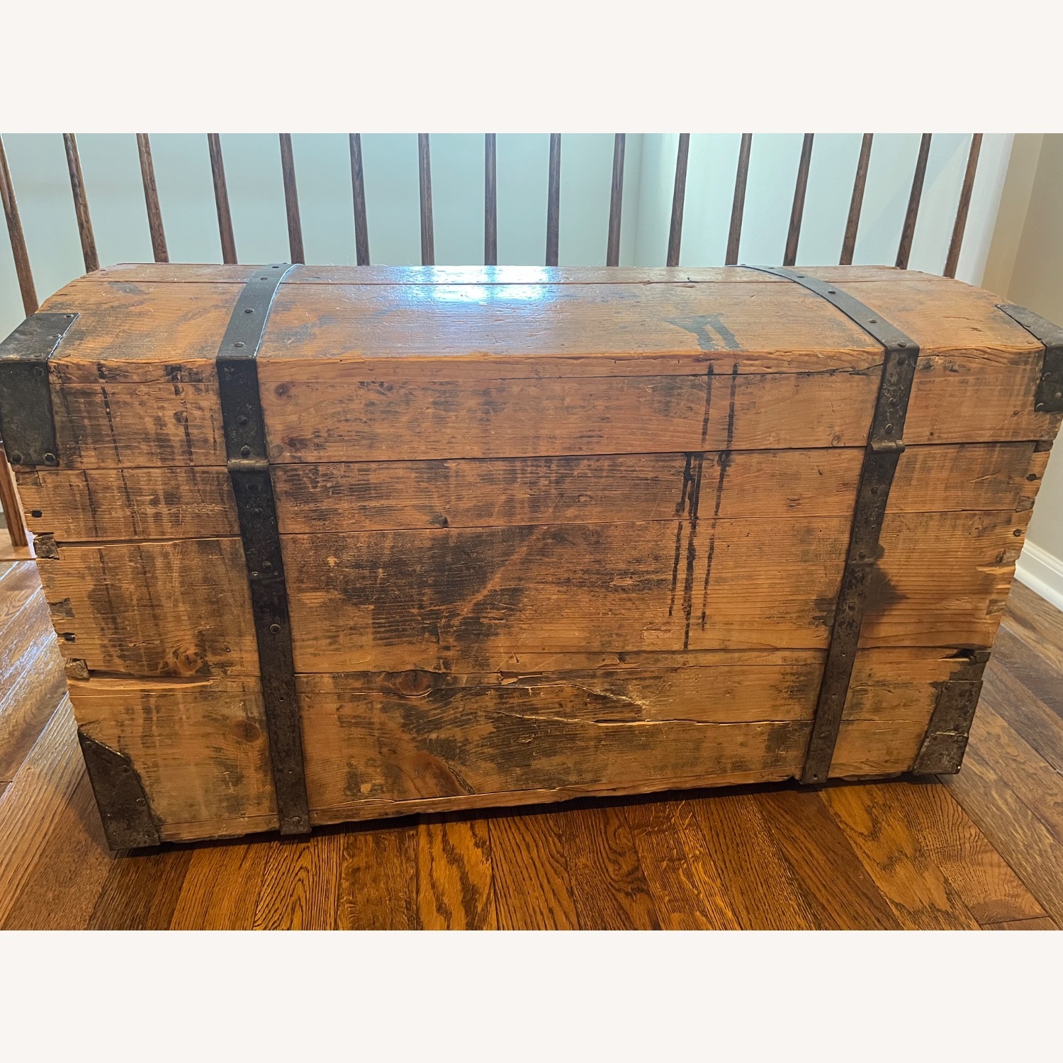 Light Brown Wood Chest - image-5