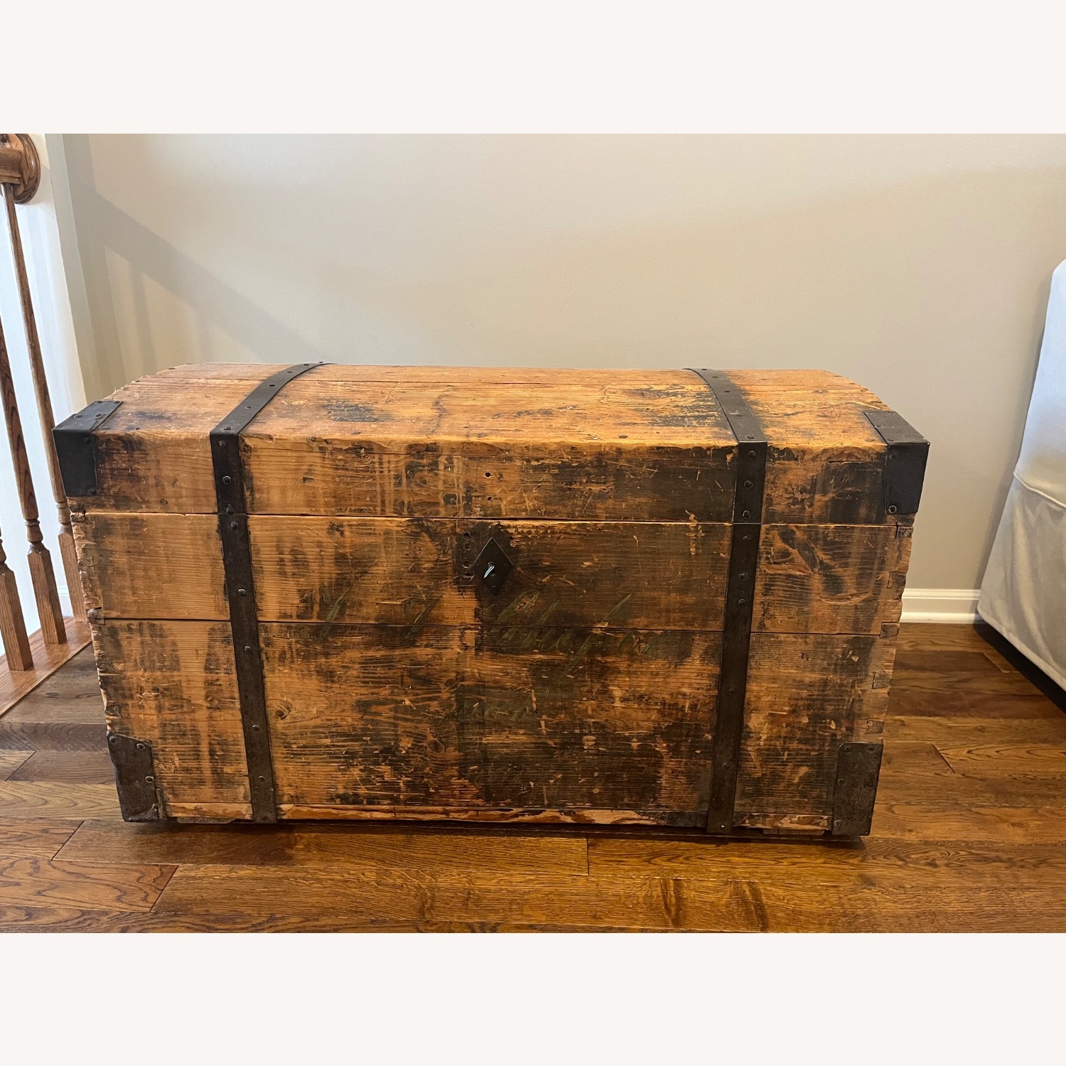 Light Brown Wood Chest - image-1