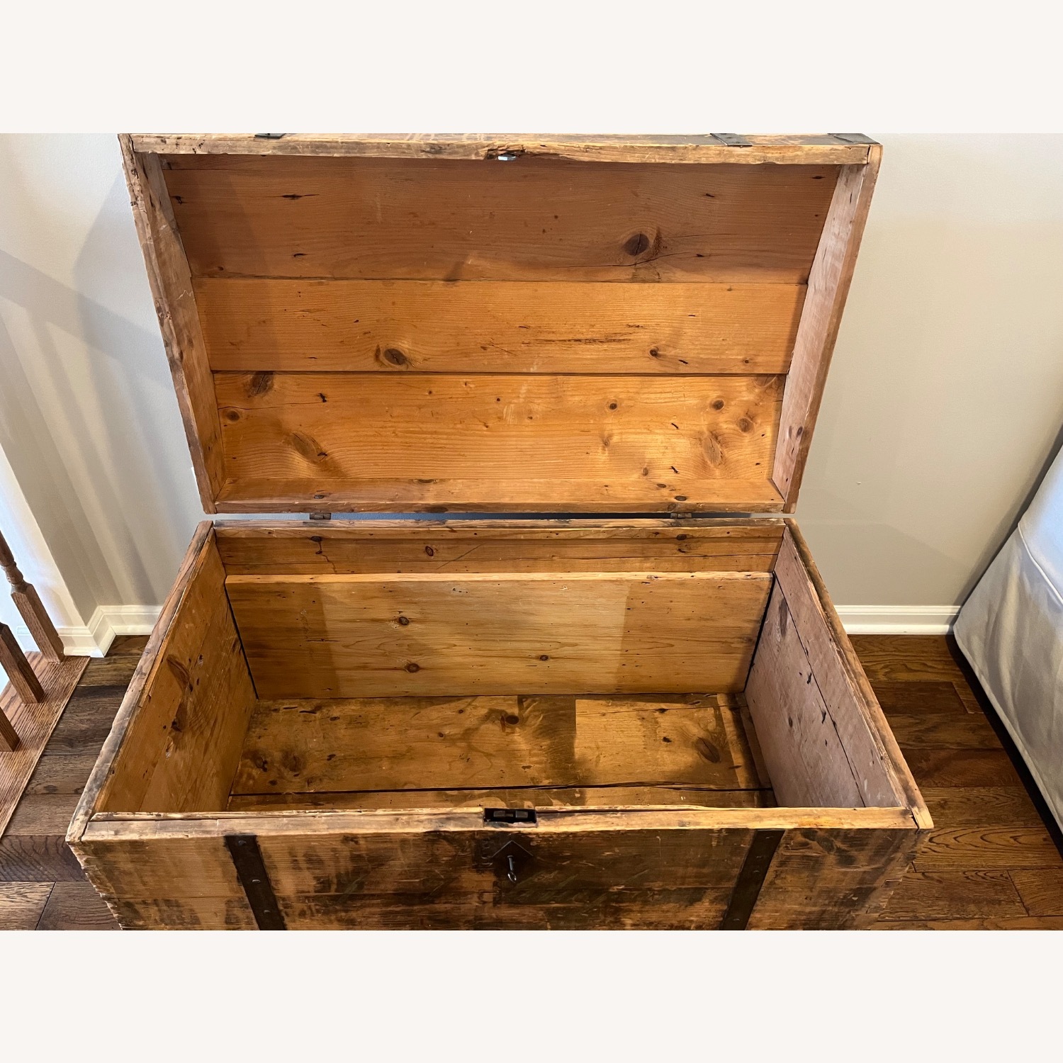 Light Brown Wood Chest - image-2