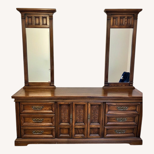 Used Burlington House Vintage Dresser With Mirrors for sale on AptDeco