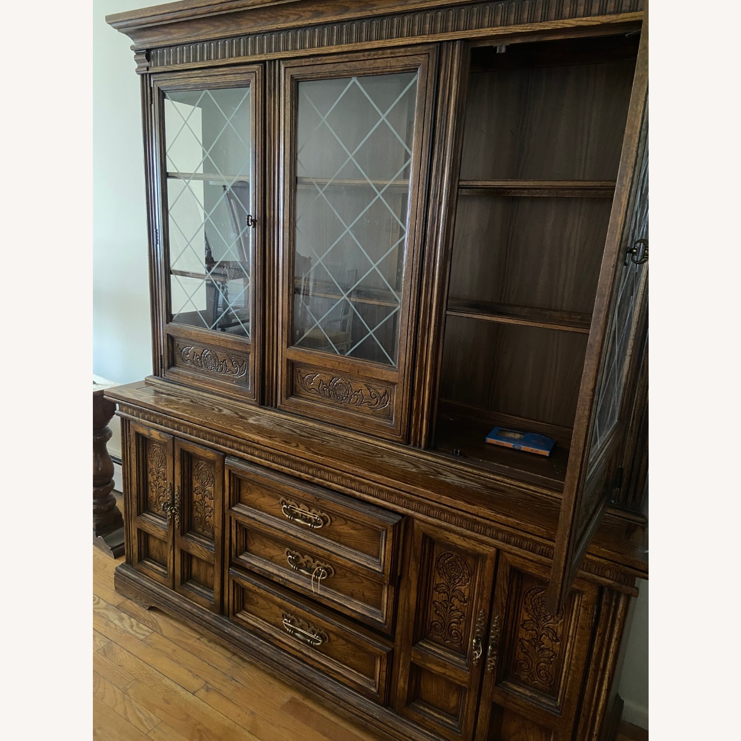 Vintage Solid Wood China Cabinet Hutch  - image-2