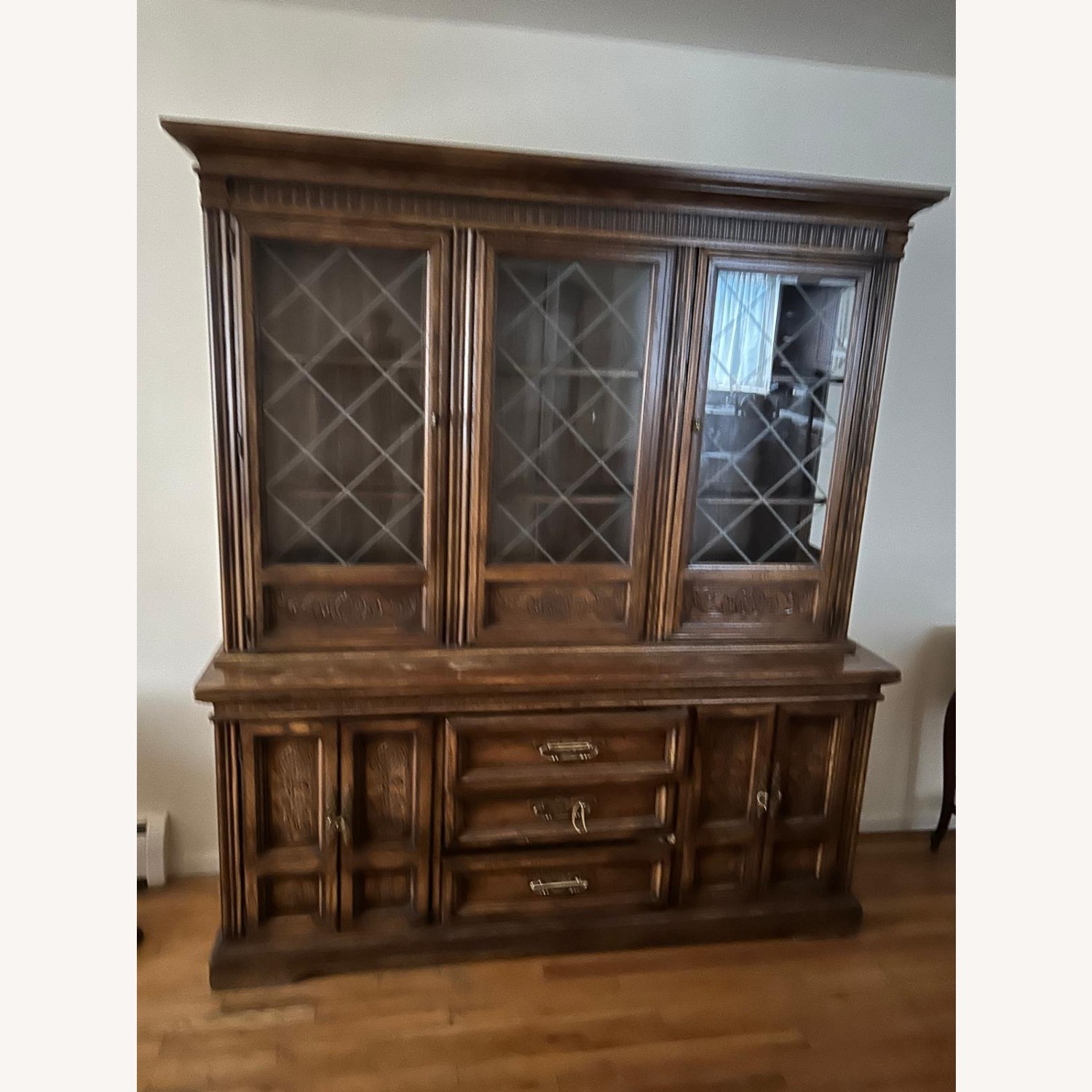 Vintage Solid Wood China Cabinet Hutch  - image-3