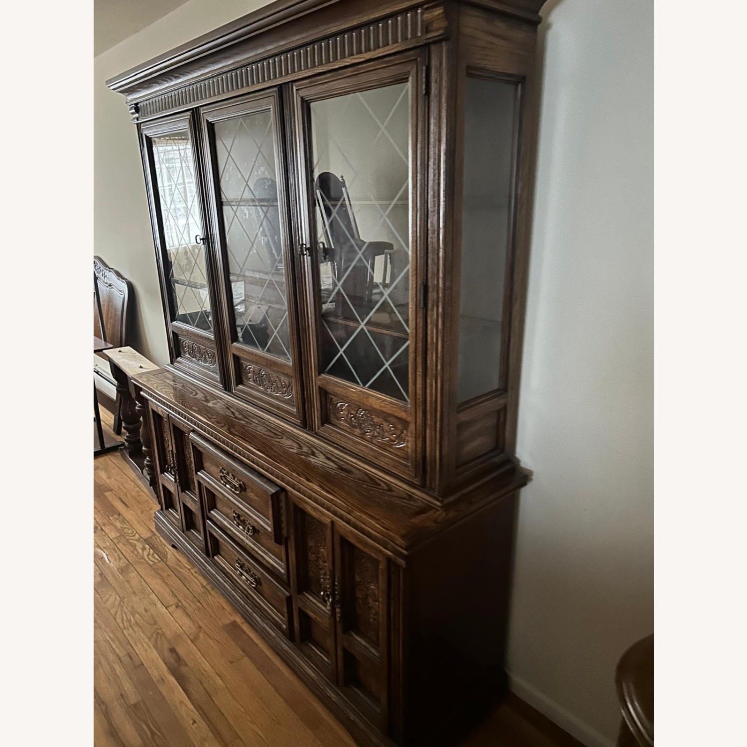 Vintage Solid Wood China Cabinet Hutch  - image-4