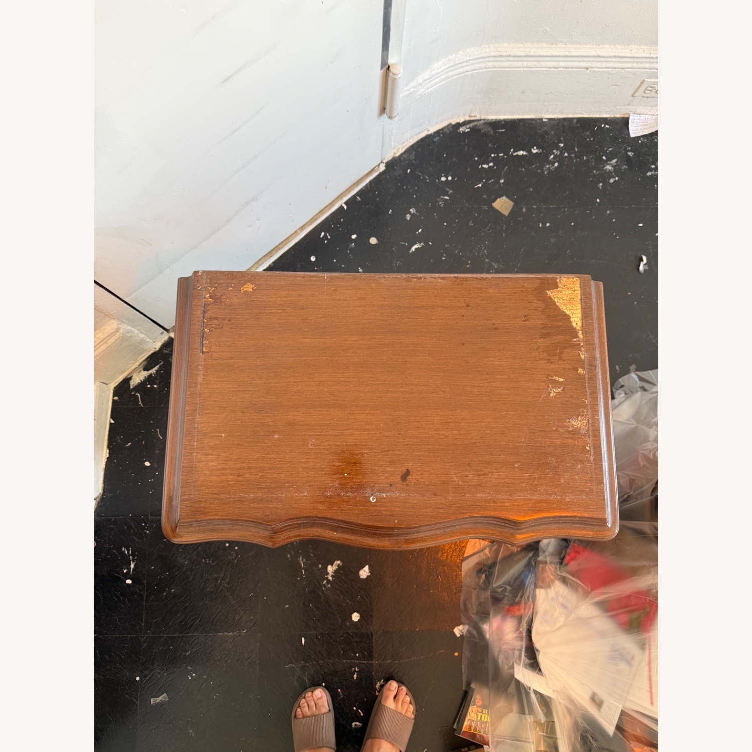 Dark Brown Wood Nightstand - image-4