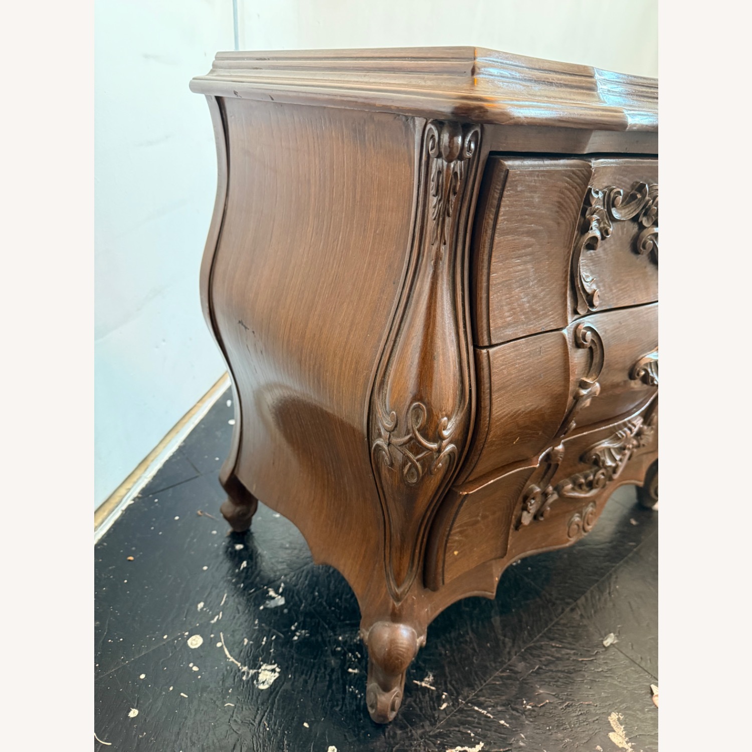 Dark Brown Wood Nightstand - image-5