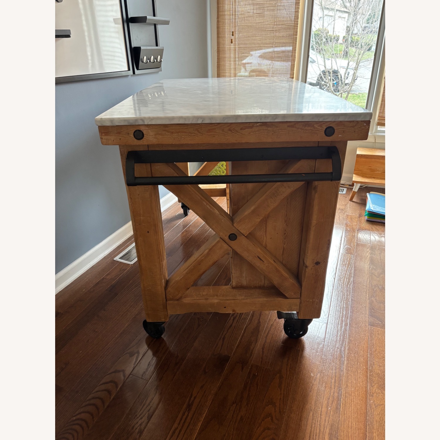 Pottery Barn Hamilton Marble Top Kitchen Island - image-3