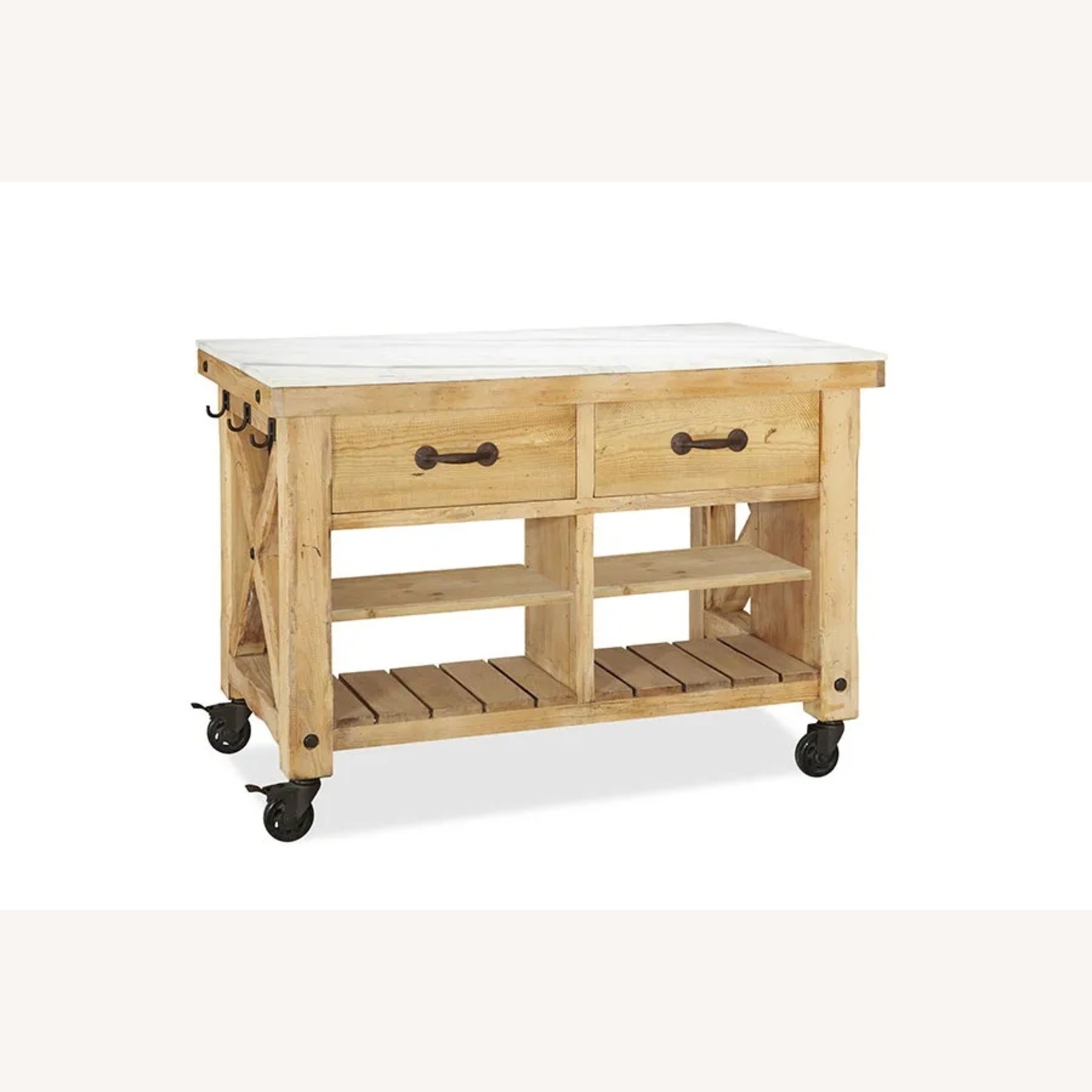 Pottery Barn Hamilton Marble Top Kitchen Island - image-9