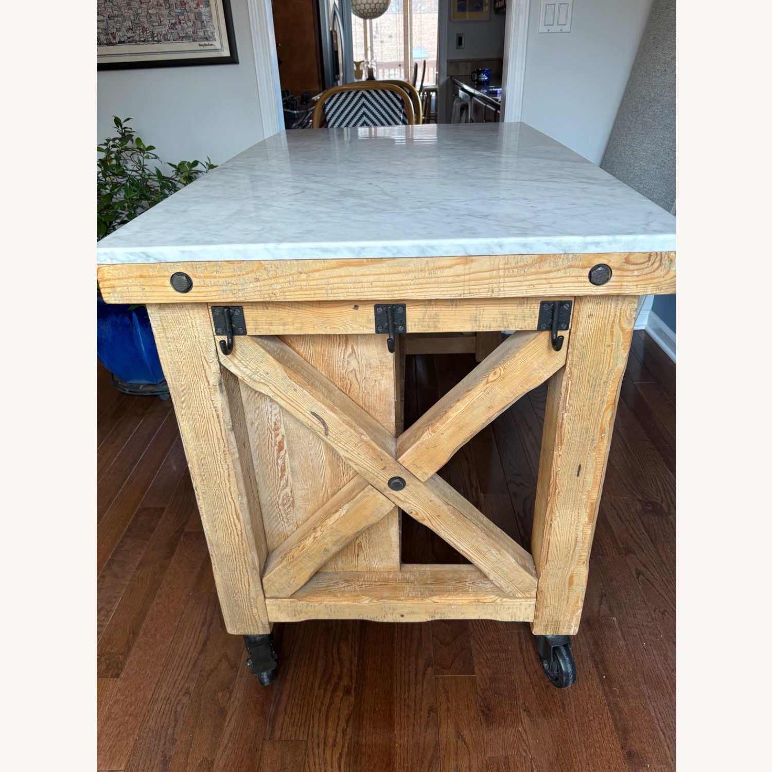 Pottery Barn Hamilton Marble Top Kitchen Island - image-4