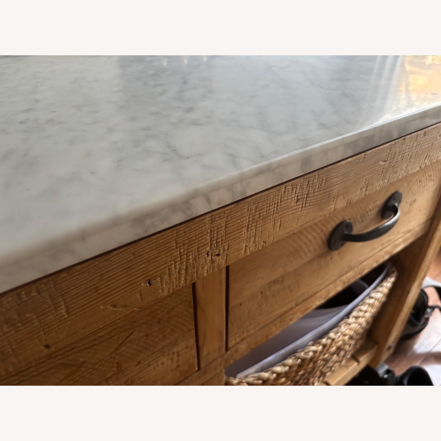 Pottery Barn Hamilton Marble Top Kitchen Island - image-6