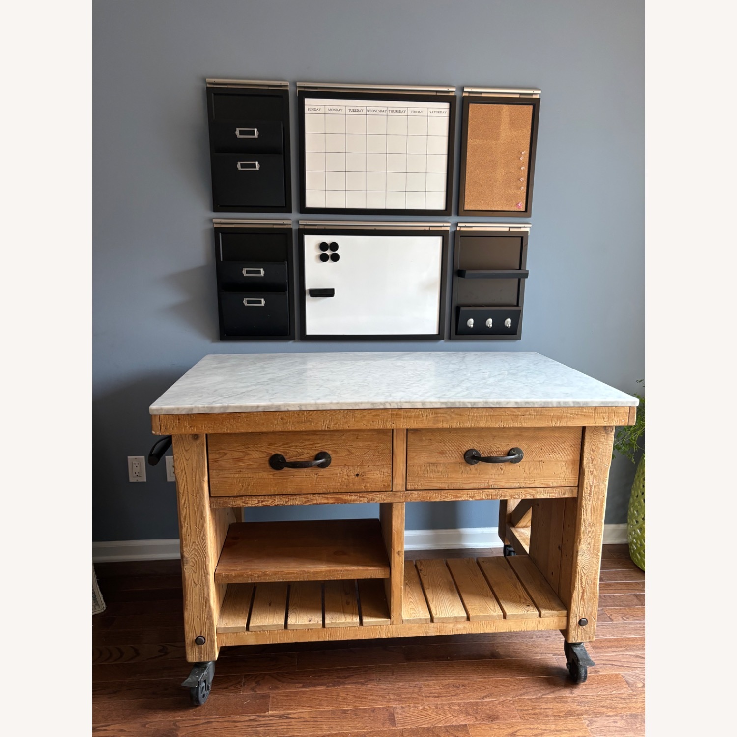 Pottery Barn Hamilton Marble Top Kitchen Island - image-2