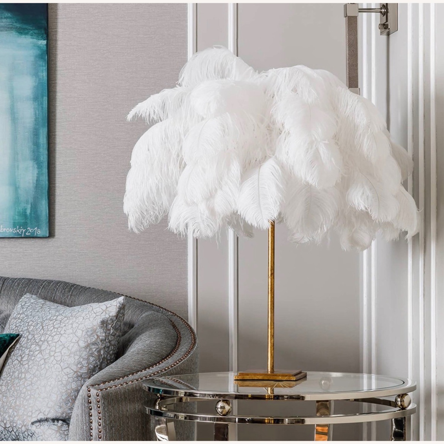 Josephine Feather Table Lamp - image-3