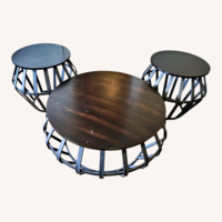 Wood and Wrought Iron Livingroom Table