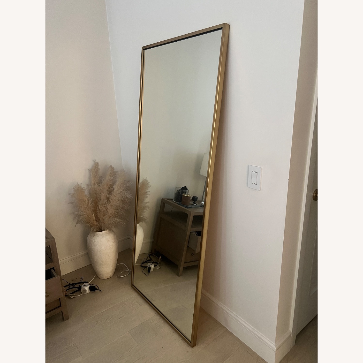 West Elm Brass Metal Frame Floor Mirror - image-2