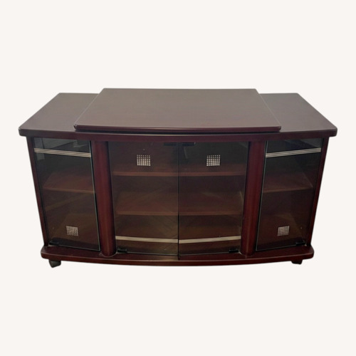 Used Ashley Furniture Dark Brown Wood Media Storage for sale on AptDeco