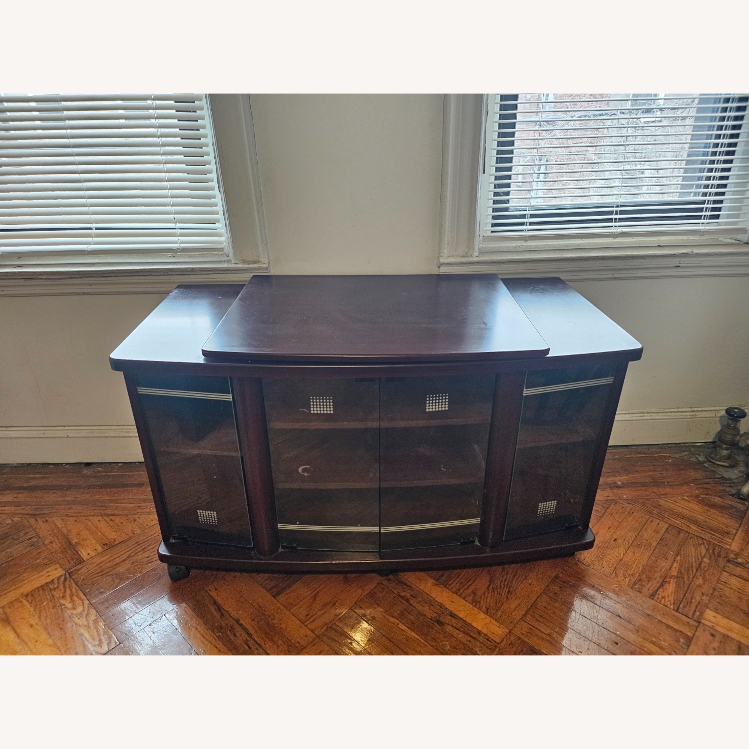 Ashley Furniture Dark Brown Wood Media Storage - image-3