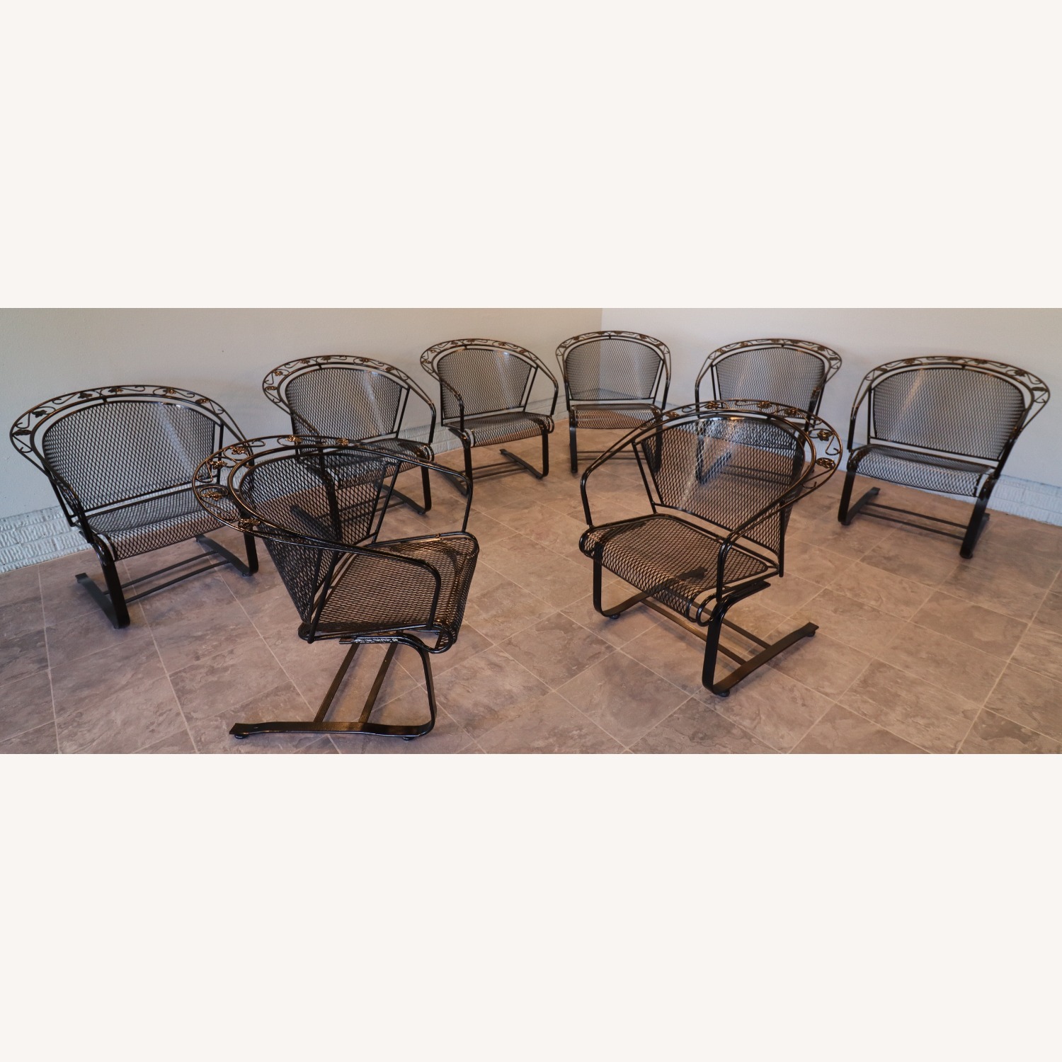 Woodard “Ivy Leaf” Wrought Iron Casual Chairs  - image-3