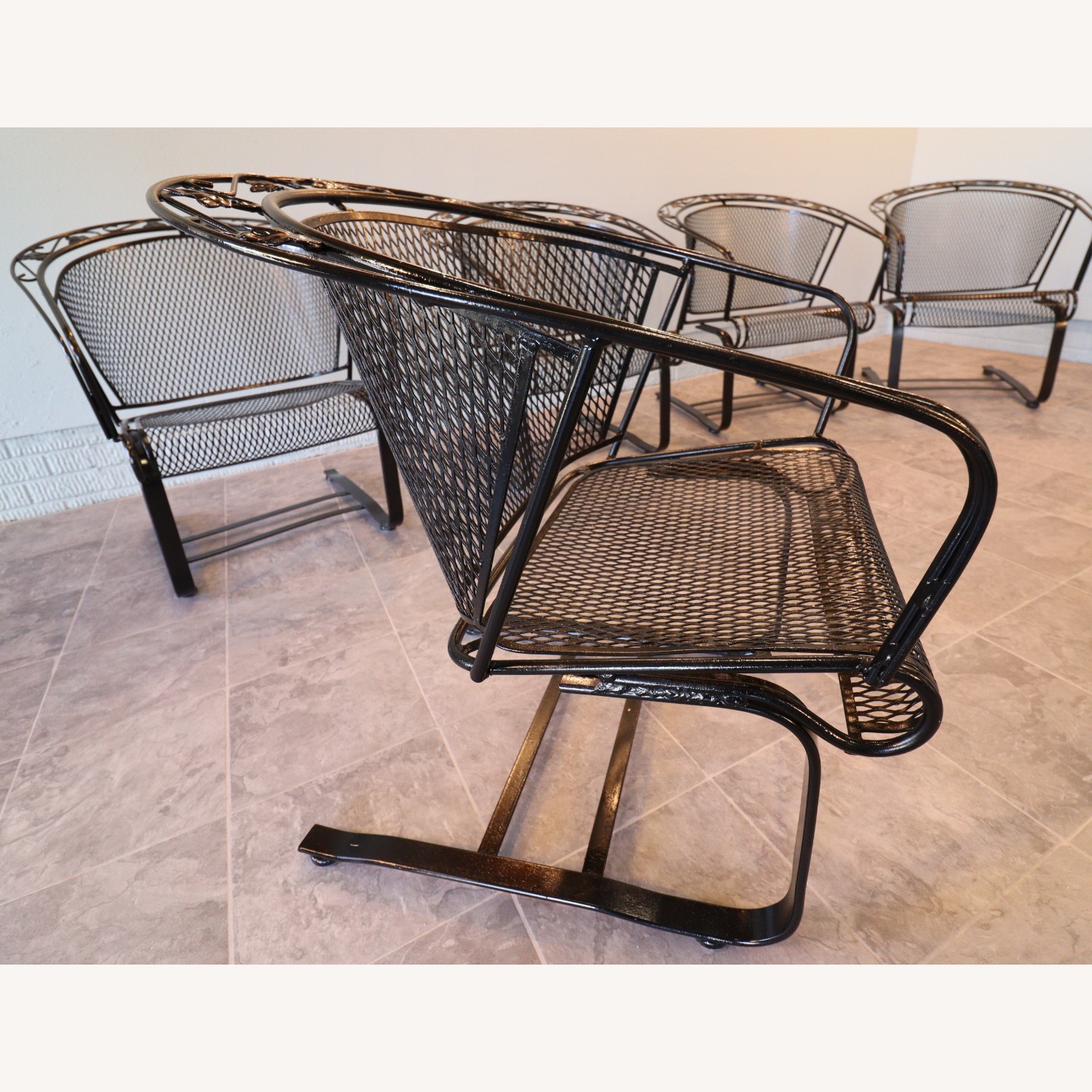Woodard “Ivy Leaf” Wrought Iron Casual Chairs  - image-8