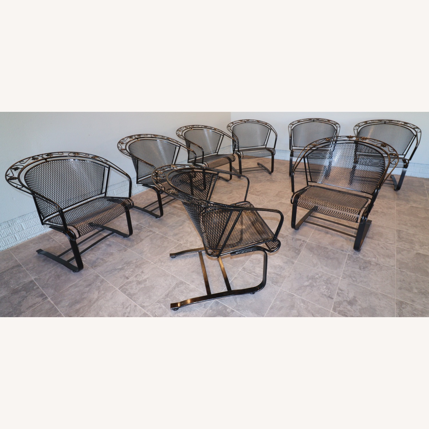 Woodard “Ivy Leaf” Wrought Iron Casual Chairs  - image-4