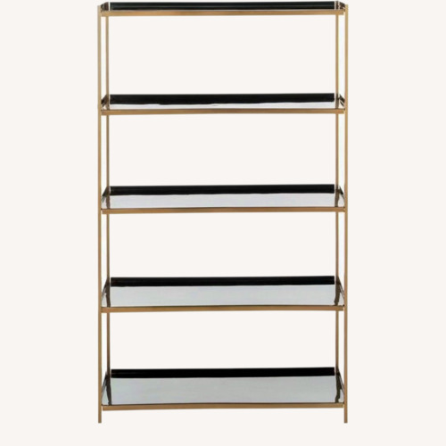 Used Safavieh Justine Black/Brass Metal 5-Shelf Bookcase for sale on AptDeco