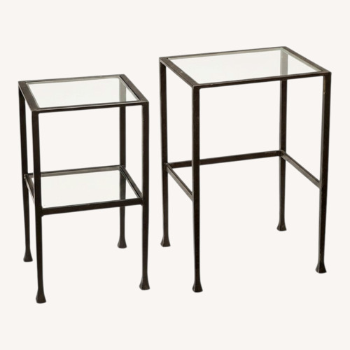 Used Pottery Barn Tanner Nesting Tables / Nightstand for sale on AptDeco