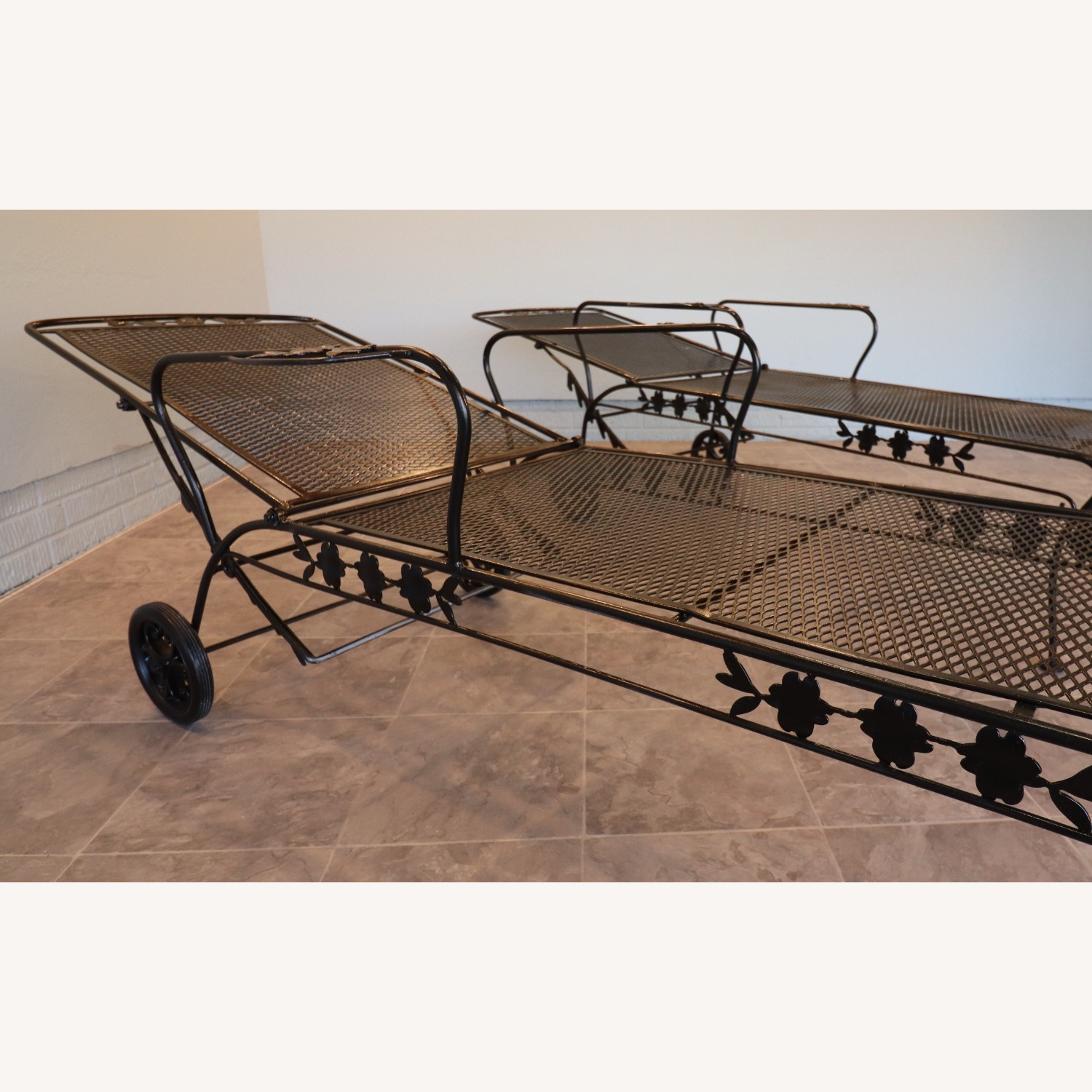 Russell Woodard Wrought Iron Chaise Lounges - image-11