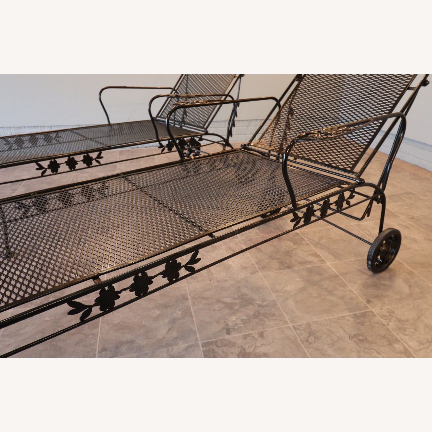 Russell Woodard Wrought Iron Chaise Lounges - image-5