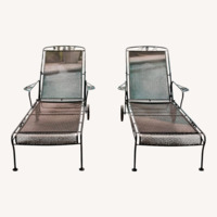 Russell Woodard Wrought Iron Chaise Lounges