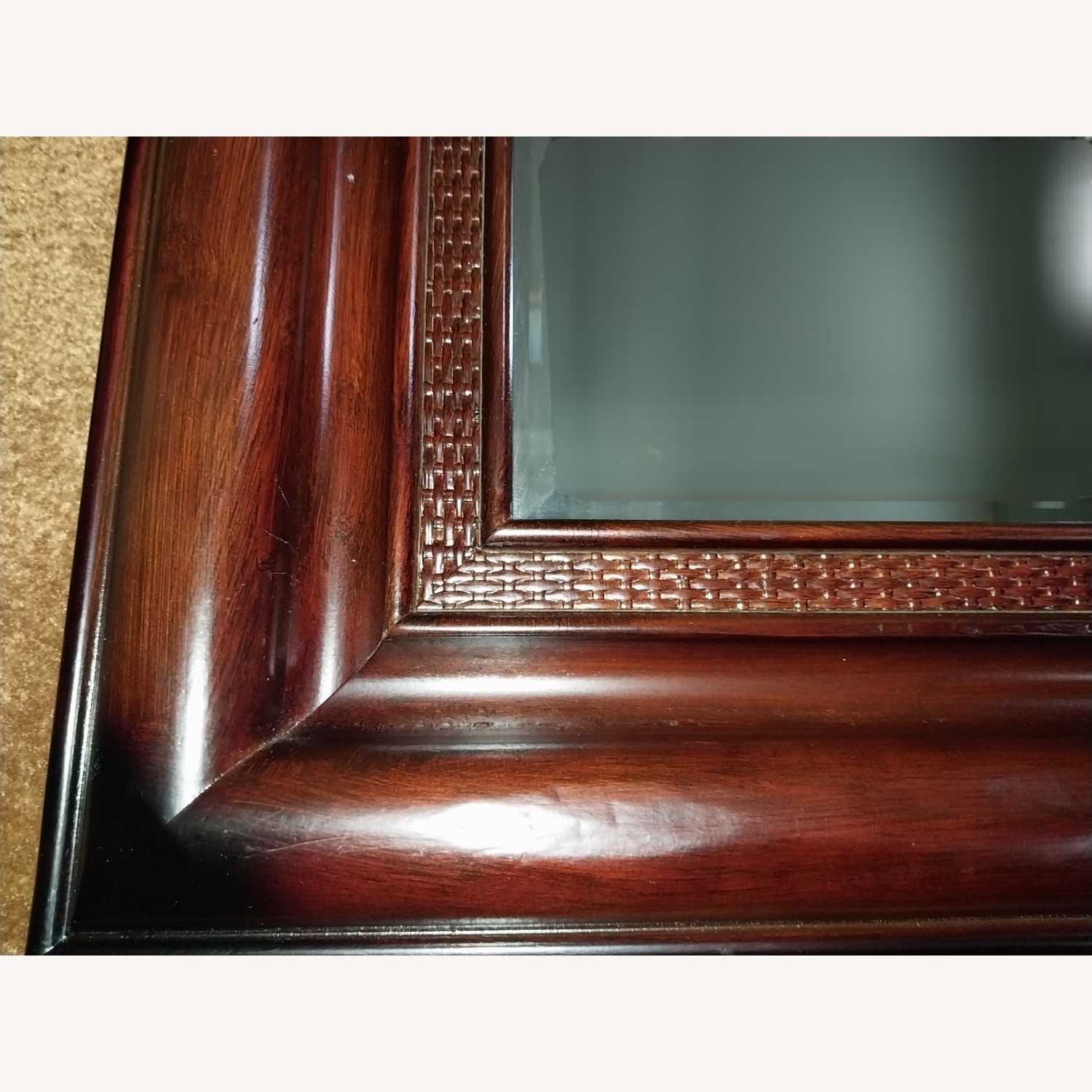 Pottery Barn Dark Brown Wood Wall Mirror - image-8